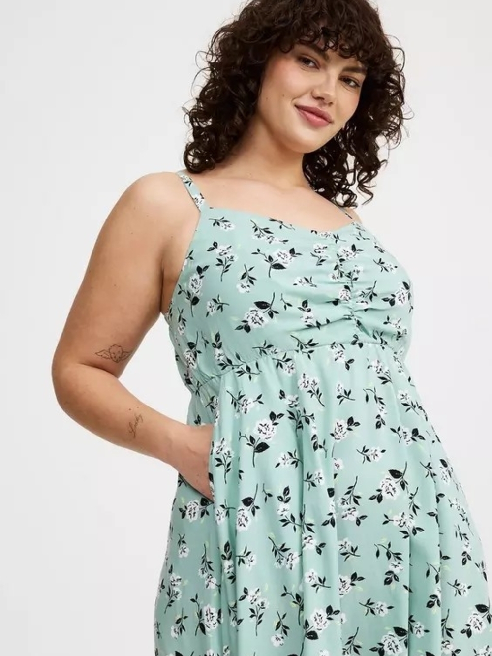 Torrid Mini Floral A-Line Sundress Challis Skater Dress Size 0X (12,L) - Picture 4 of 14